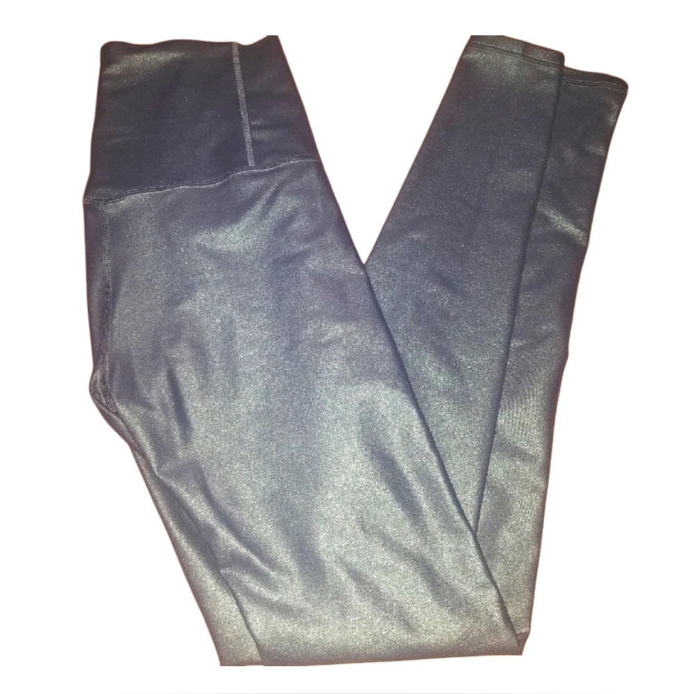 Metallic Green  Active Go-Dry Leggings M Tall